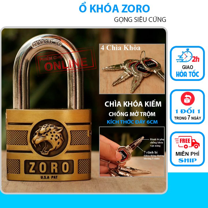 [HCM]Ổ KHÓA CAO CẤP ZORO - GỌNG SIÊU CỨNG