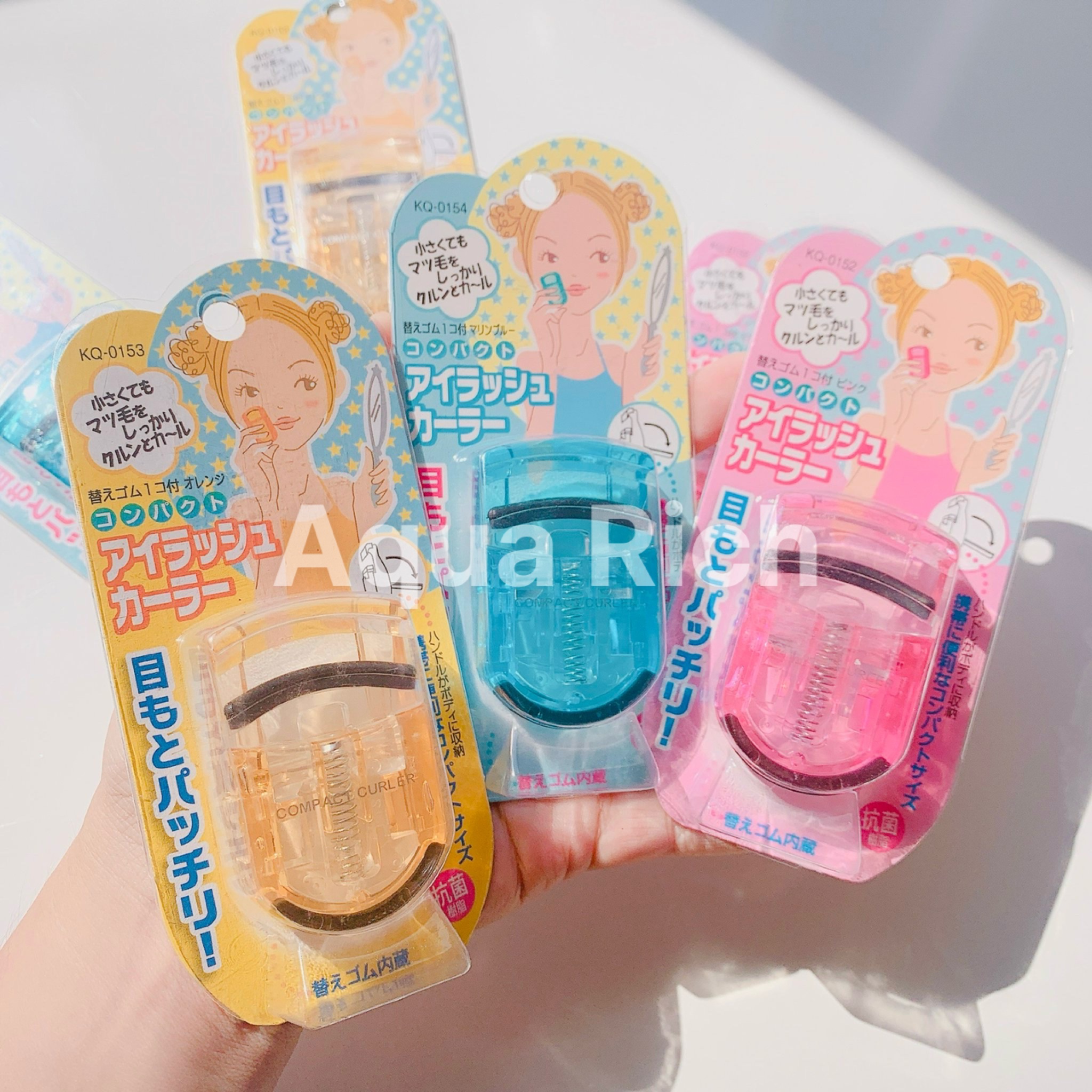 Kẹp Bấm Mi Kai Compact Eyelash Curler Nhật Bản [Xanh - Hồng - Vàng]