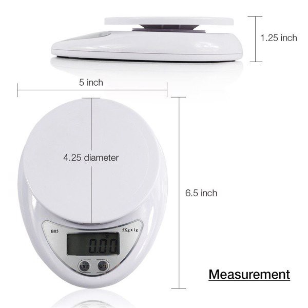 [HÀNG XỊN TẶNG KÈM KHAY] Cân Điện Tử Nhà Bếp Mini Electronic Kitchen Scale Cân Thực Phẩm 5Kg