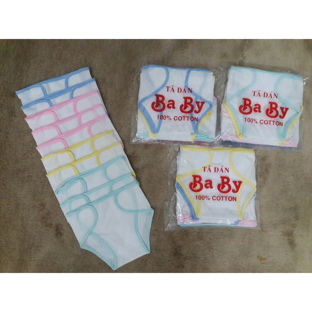 [HCM]Combo 10 tã vải sơ sinh chống thấm và 10 tã dán sơ sinh (doremon giấy)