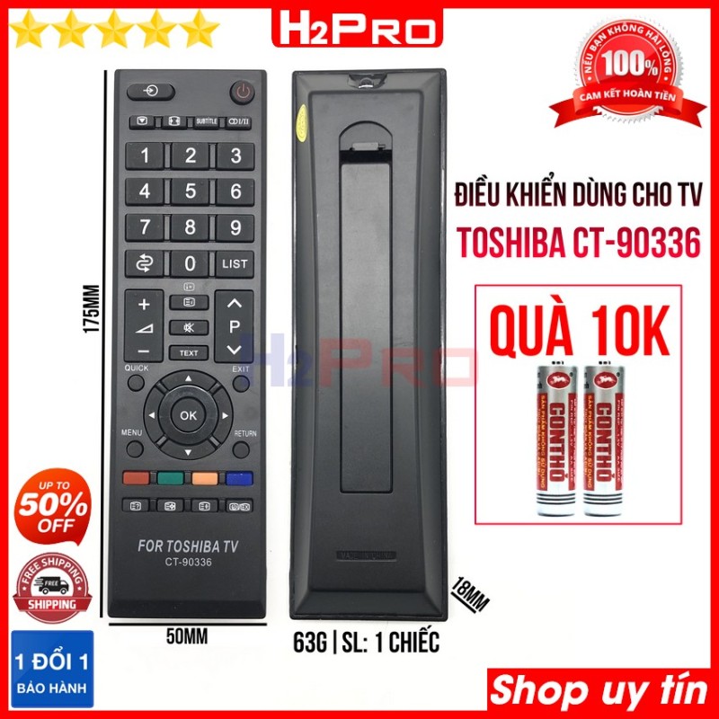 Bảng giá Điều khiển dùng cho tivi TOSHIBA CT-90336 H2Pro sử dụng tốt (1 chiếc), remote điều khiển cho tv TOSHIBA giá rẻ (tặng đôi pin 10K)