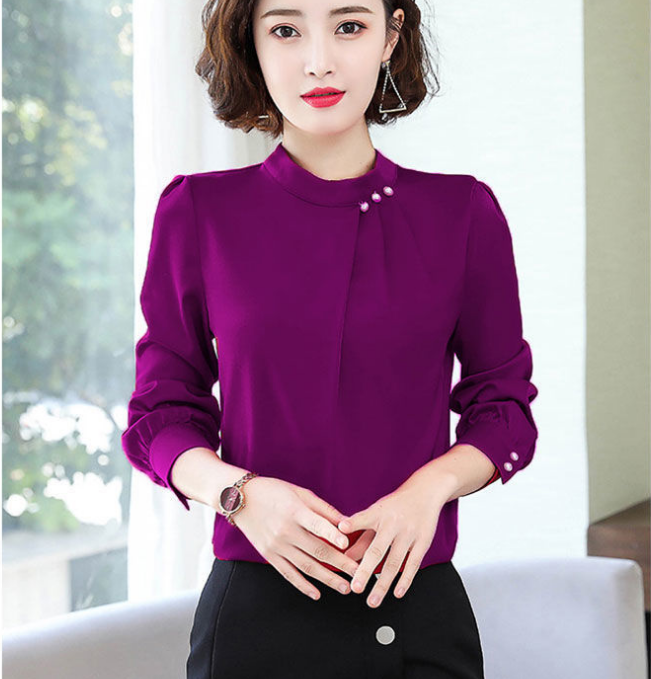 áo sơ mi nữ công sở tay dài ba ly phom dáng đẹp