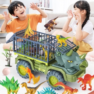 Ô tô đồ chơi khủng long cỡ lớn cho bé chở thú, có tặng kèm khủng long thumbnail