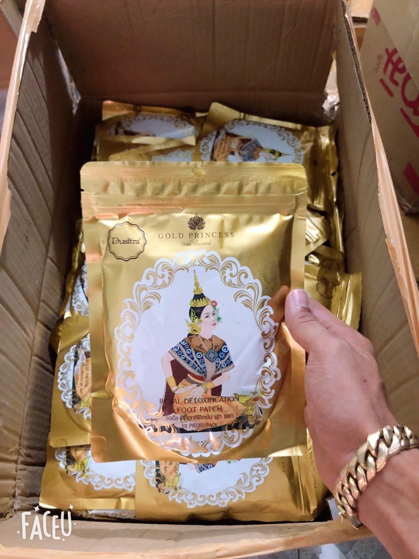 Miếng dán thải độc bàn chân 10 miếng gold princess thái lan