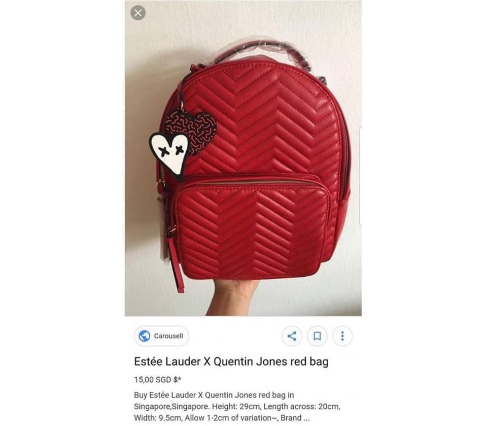 Balo Giáng Sinh Estee Lauder X Quentin Jones Red Bag 2019