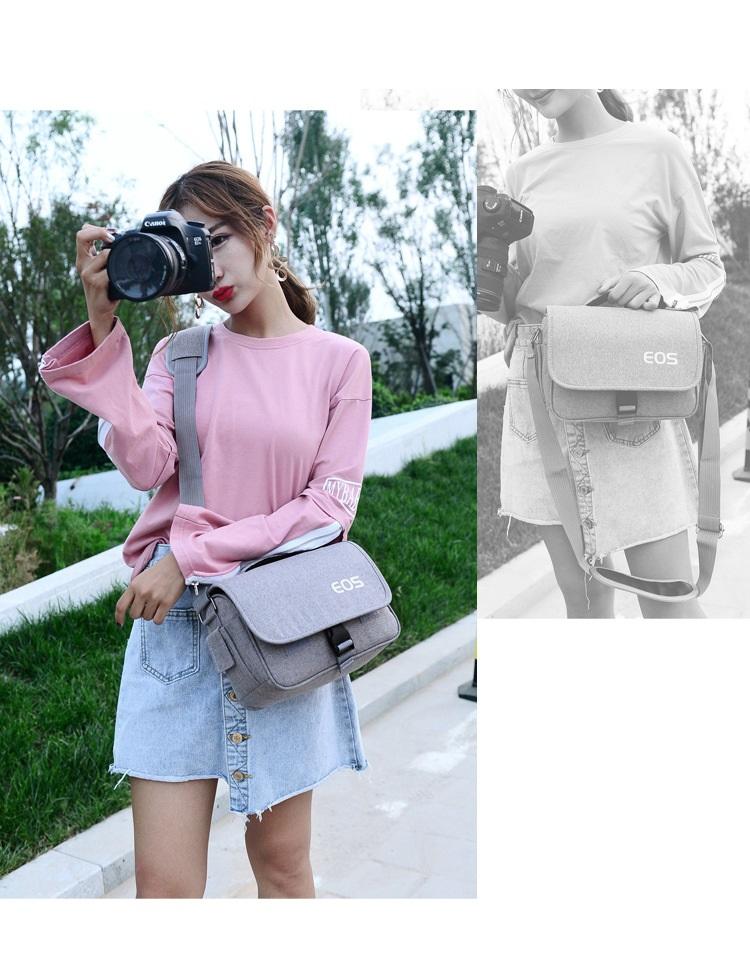 [HCM]Túi máy ảnh EOS thời trang (tặng kèm áo mưa cho túi)