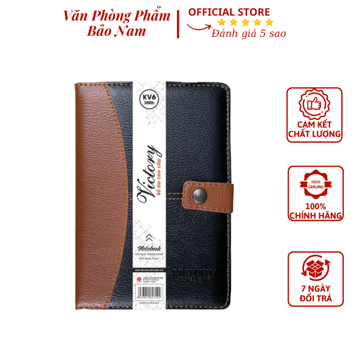 Sổ tay cao cấp victory kích thước 150x210 mm - văn phòng phẩm bảo nam