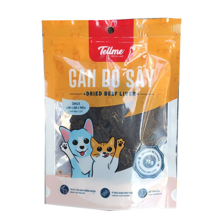 Gan bò sấy Tellme 75g cho chó mèo - Cutepets