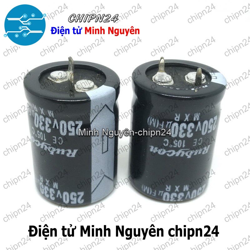 [1 con] (J11) Tụ hóa 330uF 250V Đen Rubycon (22x30mm) - HH006151