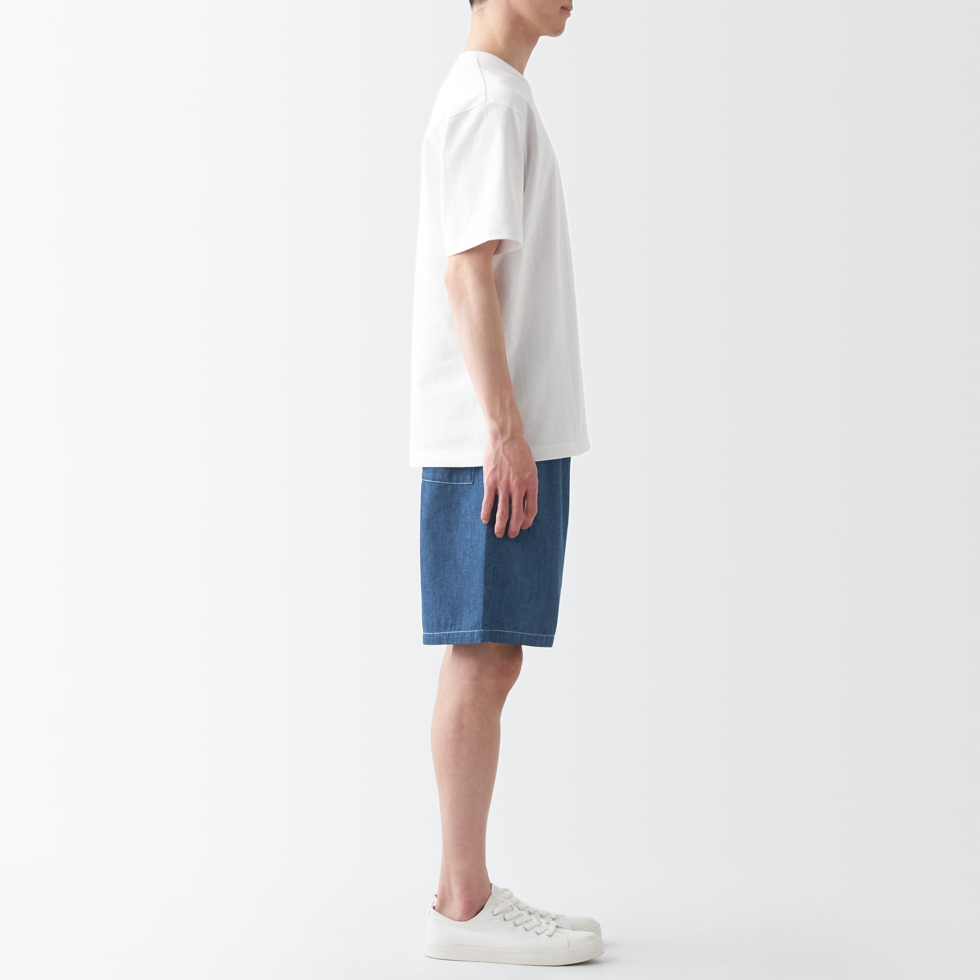 MUJI Quần Short Vải Chambray