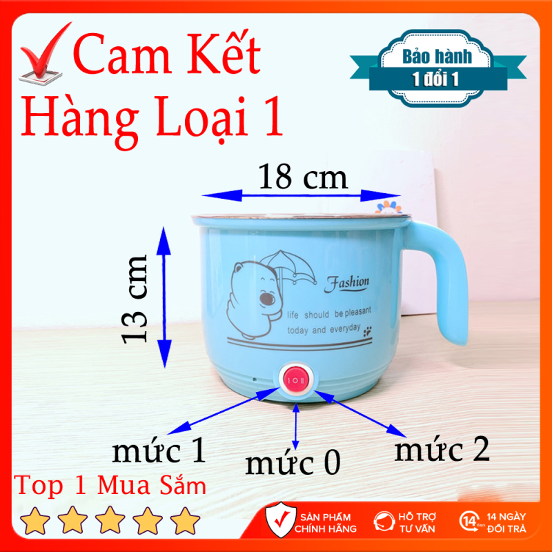 Nồi lẩu mini COOKING POT 18CM INOX, Nồi lẩu điện đa năng CHIÊN - XÀO - HẤP - NẤU CƠM, BẢO HÀNH 1 NĂM LỖI 1 ĐỔI 1, ca lẩu mini cao cấp, bếp lẩu mini dành cho 2 người