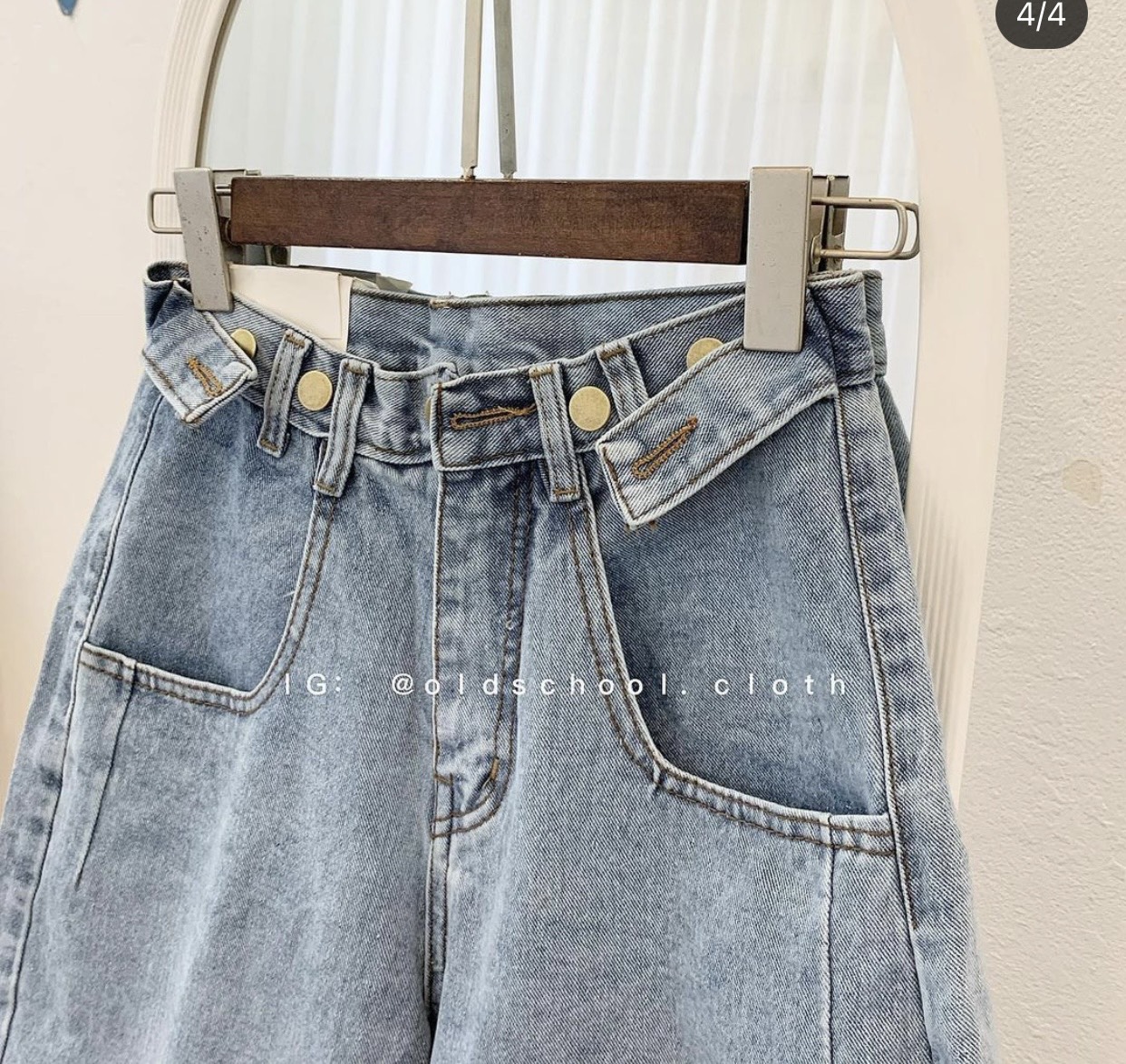 QUẦN JEANS NGỐ ĐAI NÚT