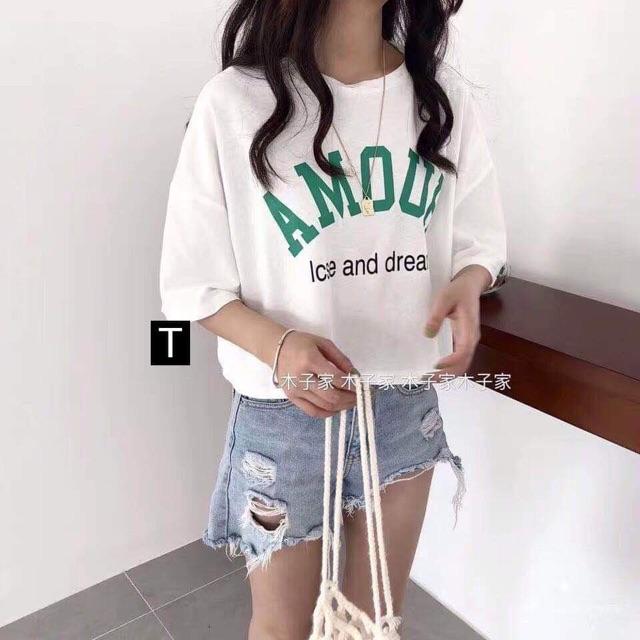 Áo croptop amour chữ ngực dtr0619