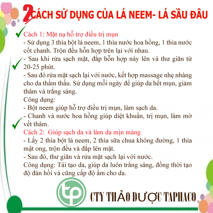 Lá neem Ấn Độ khô 500g - Thảo Dược Tấn Phát