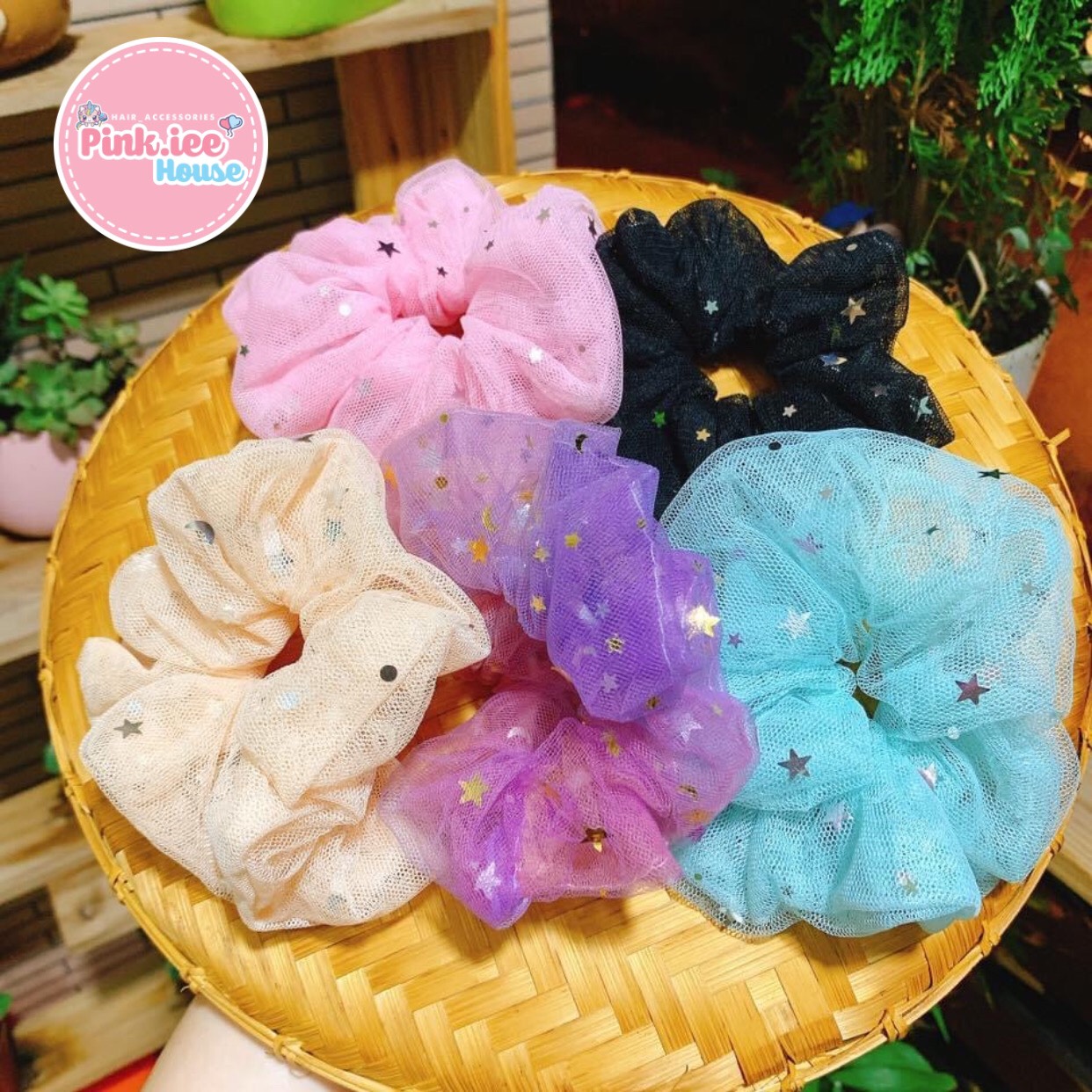 [HCM]SCRUNCHIES LƯỚI SAO 2 LỚP - CỘT TÓC HOTTREND