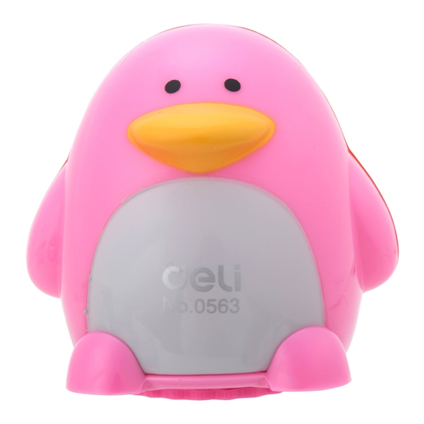 Chuốt chì deli mini hình chim cánh cụt 0563 - màu hồng