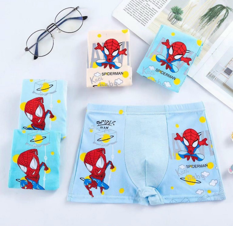 Sét 4 chiếc quần sịp trẻ em cotton in hình 2-16t - quần lót bé trai có bigsize cho trẻ béo