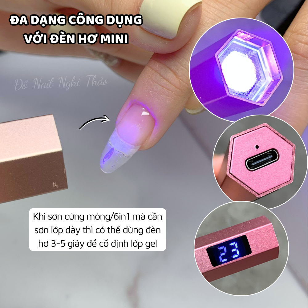 Đèn hơ móng mini cầm tay PISAN 3W Nghi Thảo