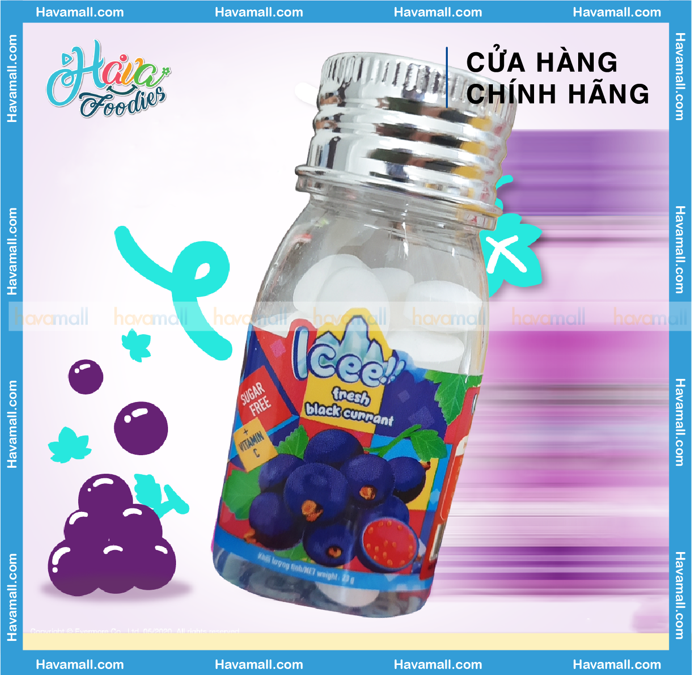 [ DATE MỚI NHẤT ] Kẹo Icee Vị Lý Chua Đen – Icee Candy Black Currant 23g