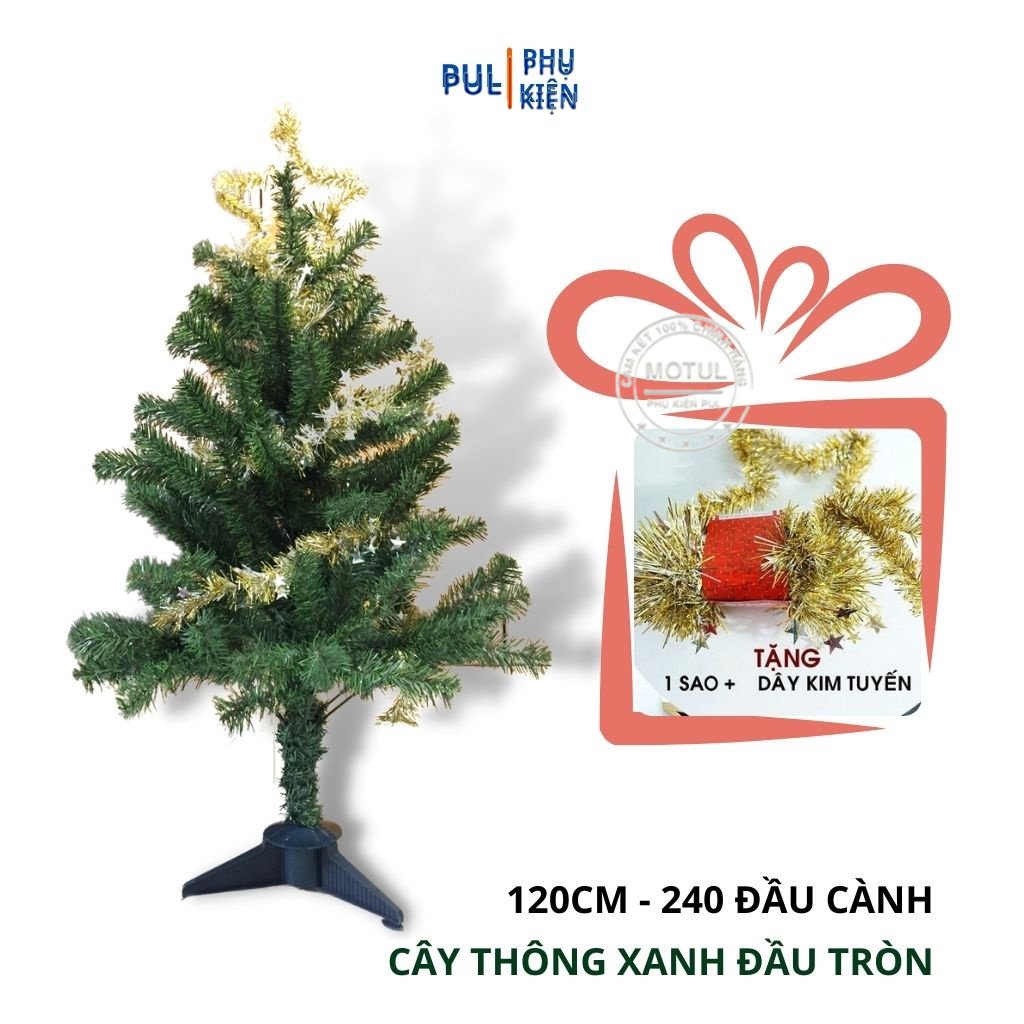 Cây thông noel 1M2 XANH TRƠN mini để bàn decor trang trí giáng sinh trong nhà ngoài trời