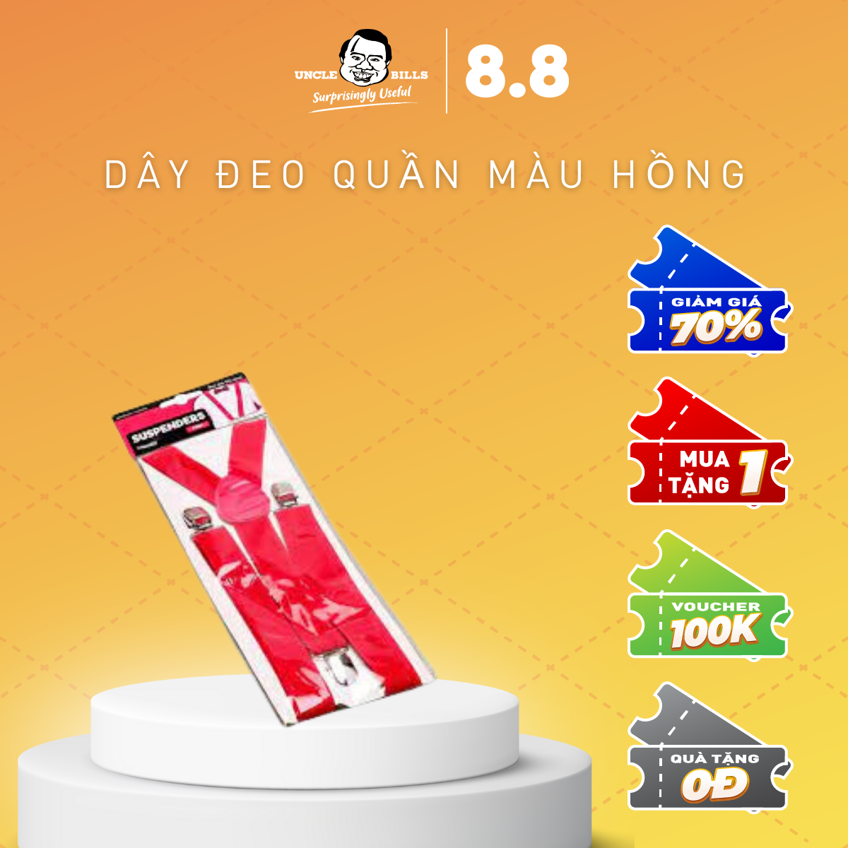 Dây đeo quần màu hồng ubl yd0073