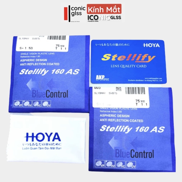 Giá bán Tròng kính lọc ánh sáng xanh Hoya Stellify Blue Control, chính hãng Hoya Nhật Bản