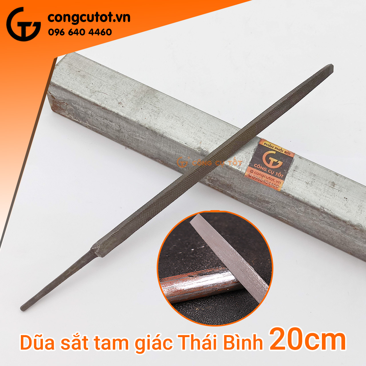 Dũa mài lưỡi cưa - Dũa sắt tam giác thô Thái Bình