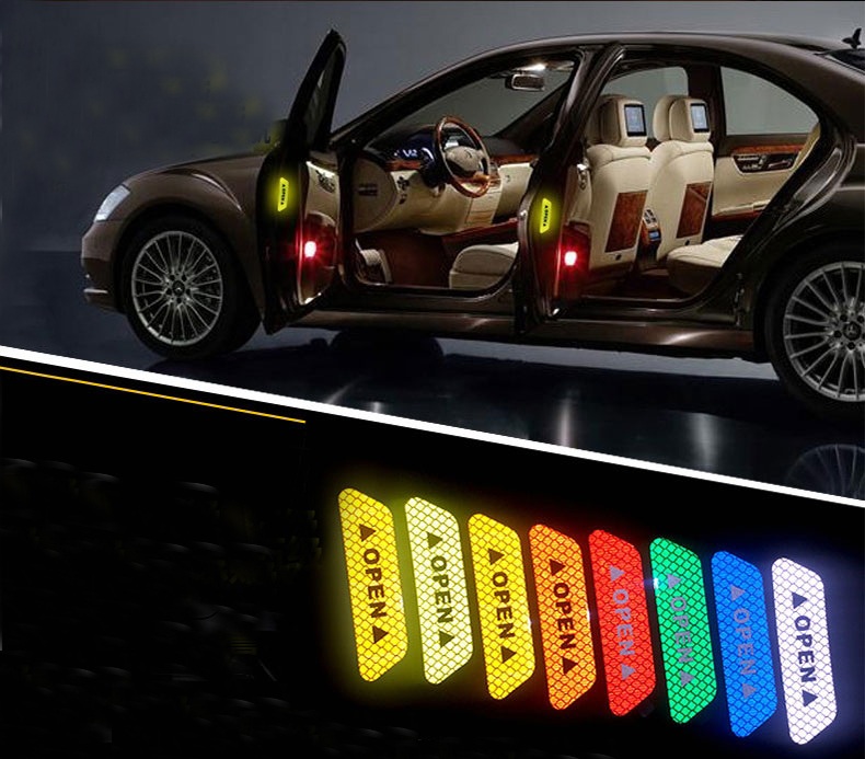[HCM]Bộ 4 sticker phản quang cảnh báo mở cửa xe