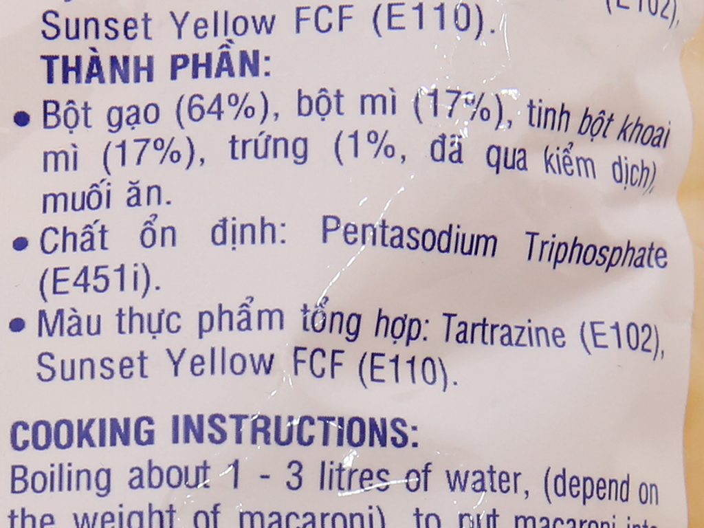 Nui ống lớn Safoco 400g - Loại vàng