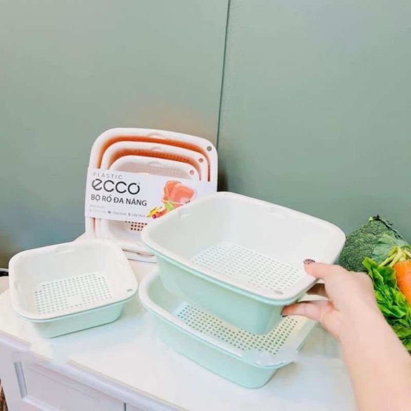 Bộ rổ chậu 6 món Ecoco