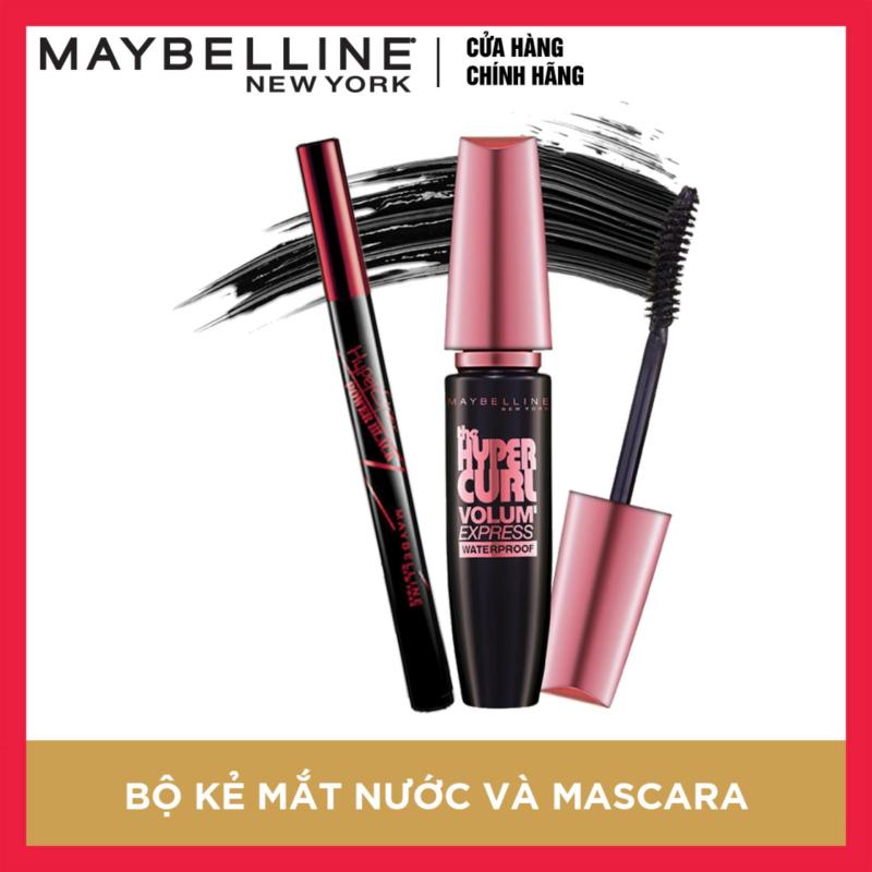 Bộ đôi Mascara dài & cong mi Hyper Curl + Kẻ mắt nước Hyper sharp Maybelline