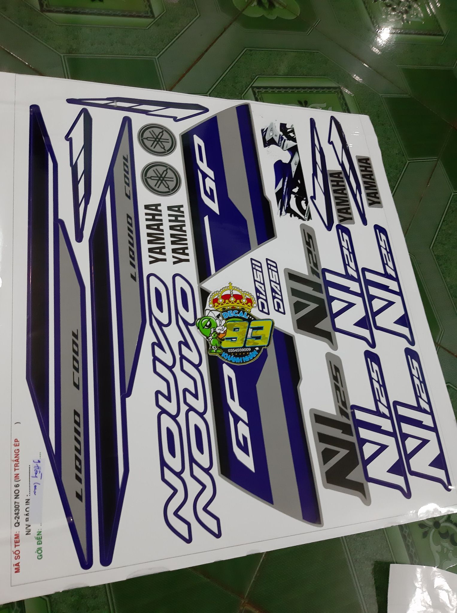 tem rời nouvo 6 gp xanh bạc