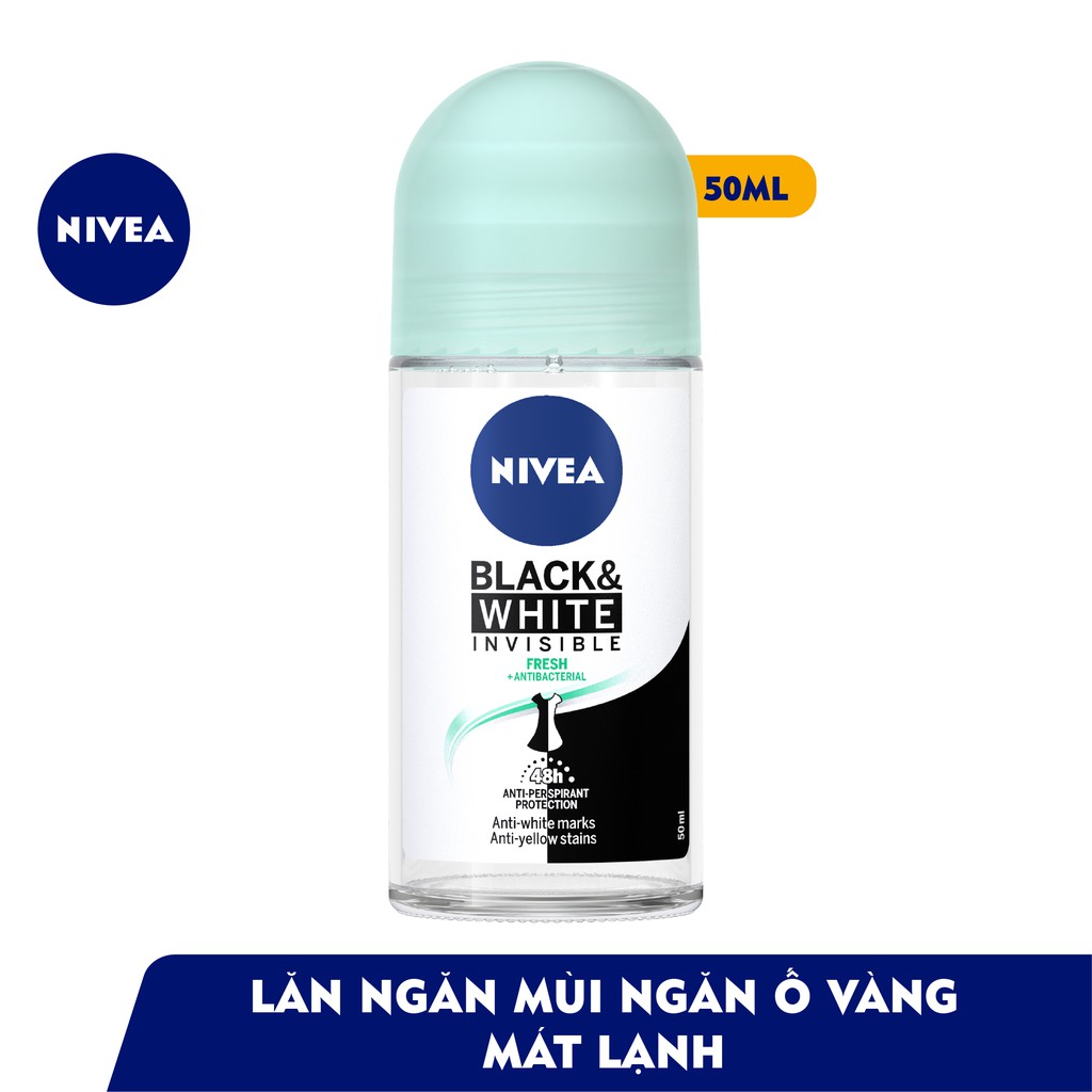 [HCM]Lăn khử mùi Nivea Invisible For Black & White 50ml