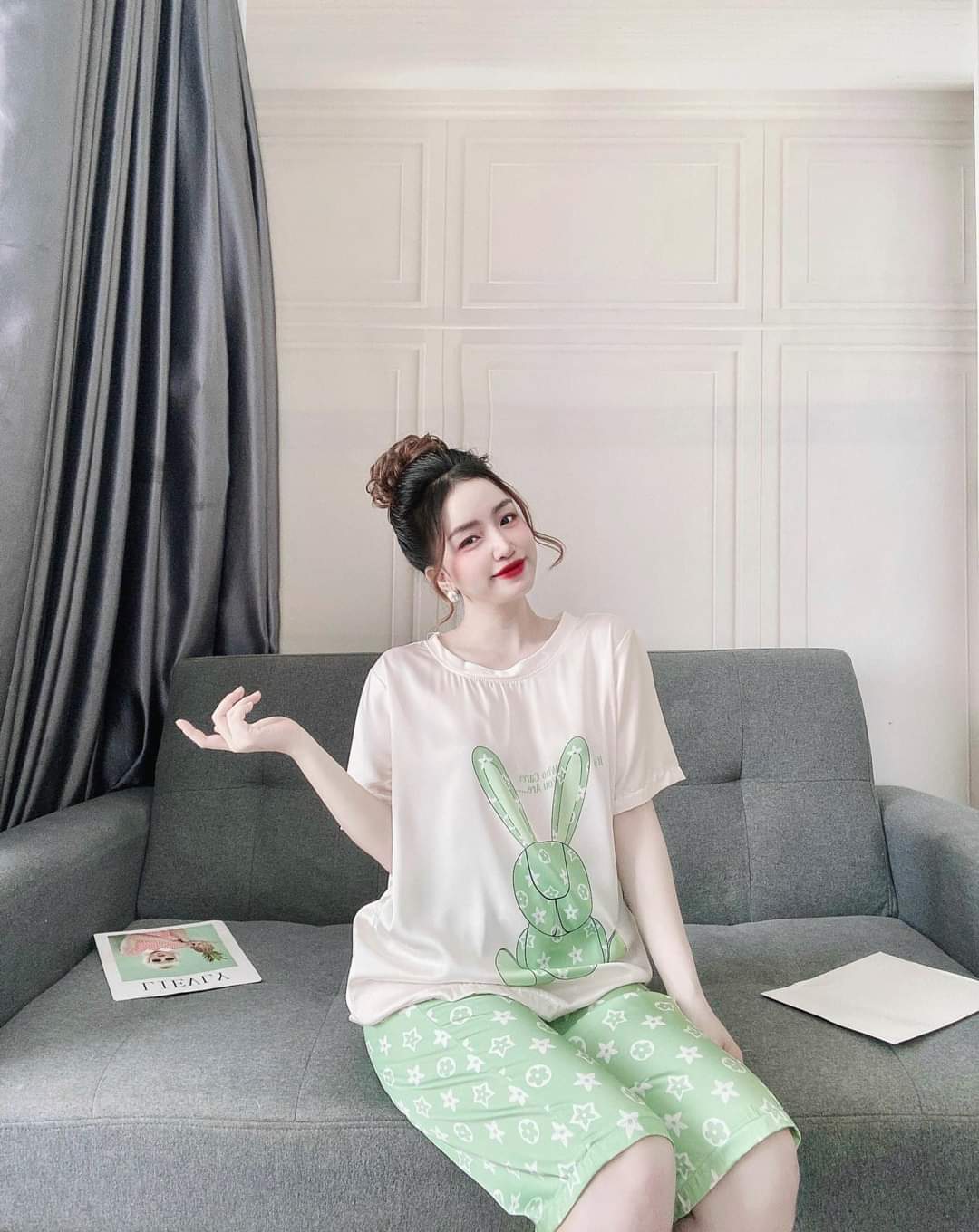 Đồ Bộ Thun Lửng Thun Cotton Mặc Nhà Hàng Bigsize