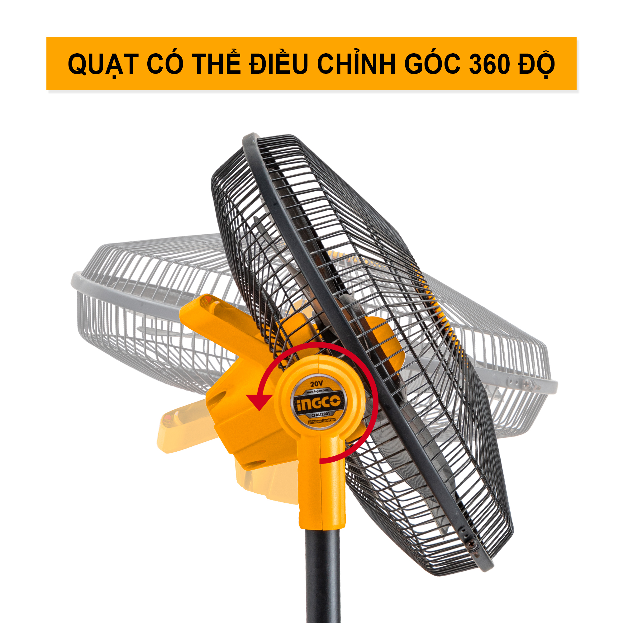 Quạt dùng pin Lithium-Ion 12"- 20V INGCO CFALI2001 (không kèm pin và sạc)