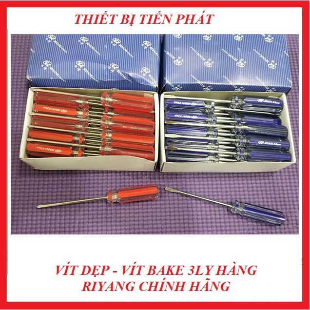 Tua vít dẹp - bake 3ly hàng riyangtools chất liệu sắt xi cán mủ