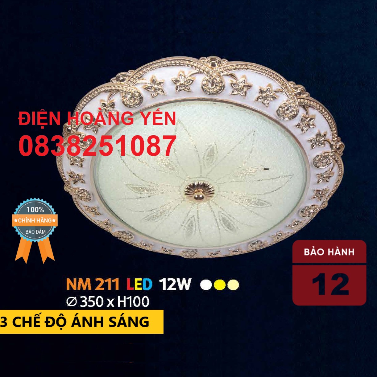 đèn mâm led ốp trần cổ điển