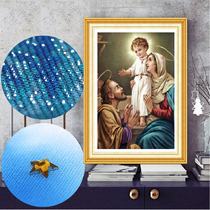 tranh Tranh đính đá Chúa Gia LV215 kích thước 50*64cm