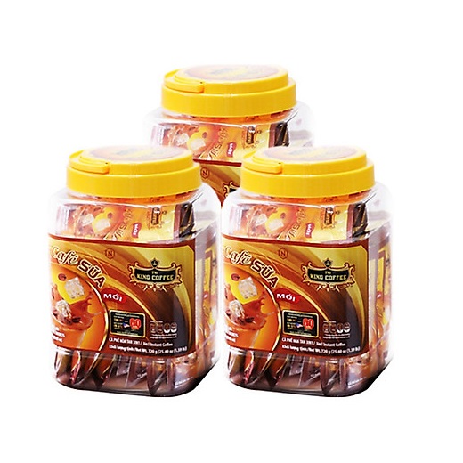 (Combo 3 Hộp) Cà phê hòa tan 3in1 King Coffee( Hộp Nhựa 30 Gói)