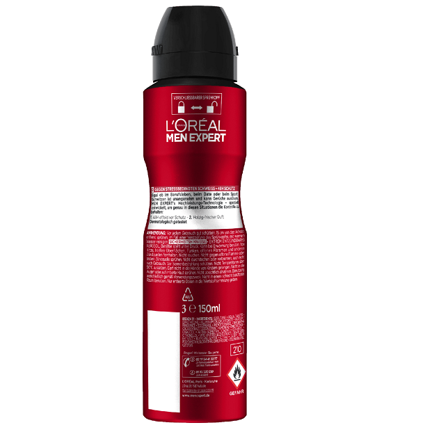 Xịt khử mùi Loreal men Expert Ultimate Control 48h (150ml) - Đức