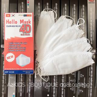 Hộp 10 cái khẩu trang 4D Hello Mask đạt chuẩn Hàn Quốc Full box 10 pcs 4D thumbnail
