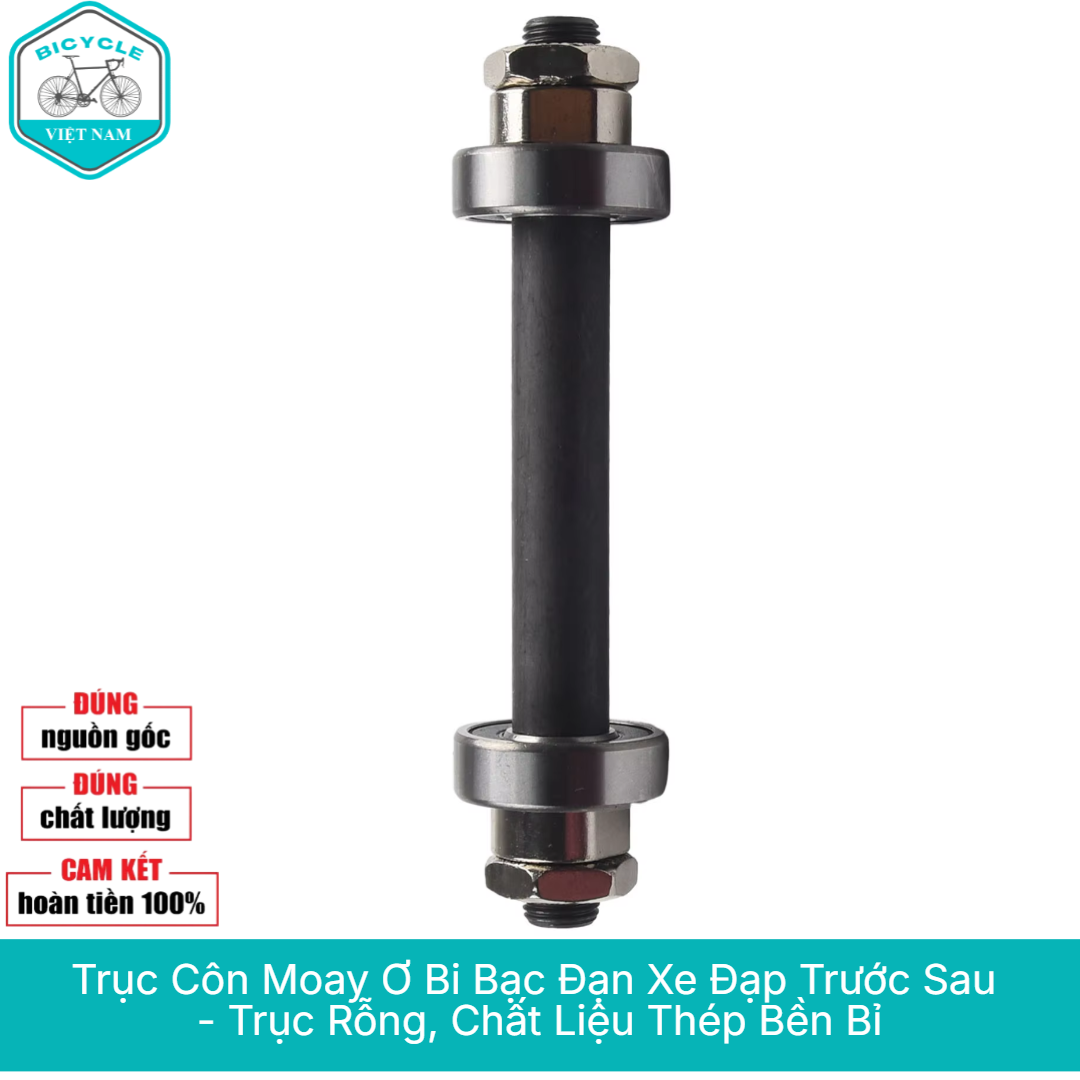 Bicycle Front and Rear Ball Bearing Tapered Shaft – Hollow Shaft, Durable Steel, Smooth Rotation