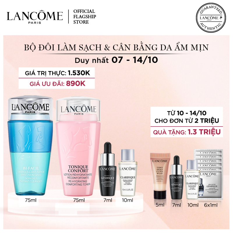 Bộ đôi làm sạch & cân bằng da ẩm mịn, dịu nhẹ Lancome Tonique Confort giá rẻ