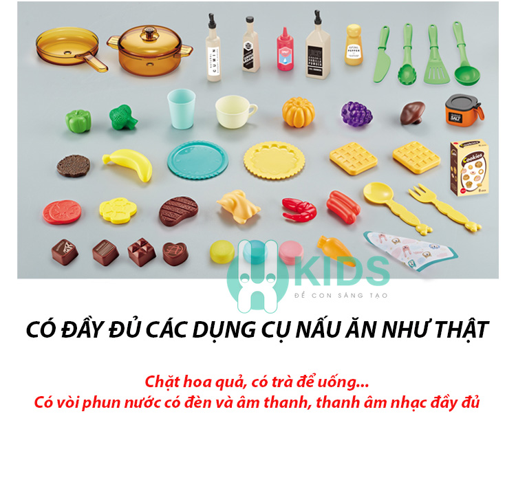 Đồ chơi nhà bếp cho bé cỡ lớn có vòi nước bếp lửa đèn âm thanh đồ chơi nấu ăn trẻ em đa chức năng mẫu mới nhất