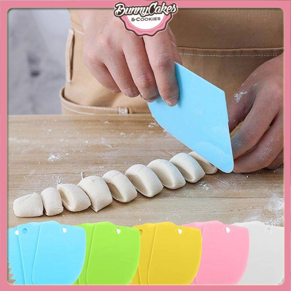 Cái/Bộ 3 Cái Dụng Cụ Cắt Bột Cạnh Lởm Chởm Bằng Nhựa Cây Cạo Trang Trí Bánh Dụng Cụ Làm Bánh Cây Vét Bột