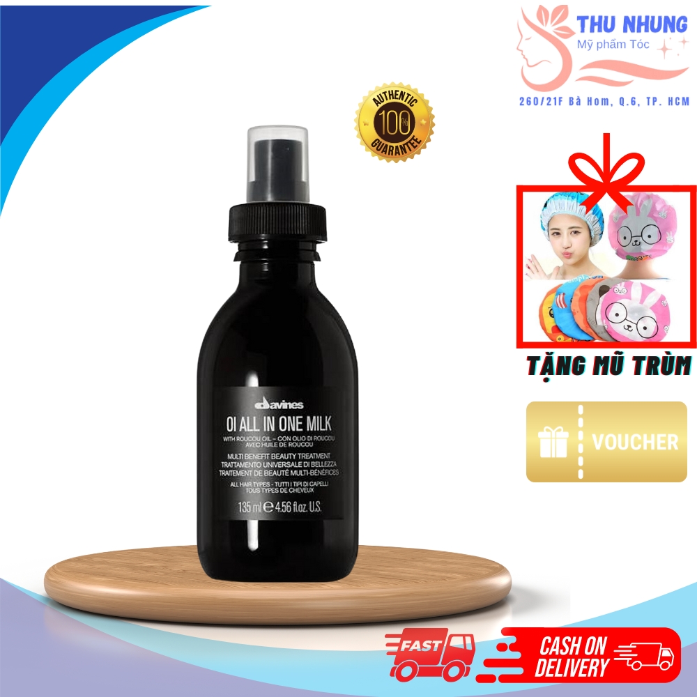 Xịt dưỡng tóc cao cấp davines oil all in one milk 135ml