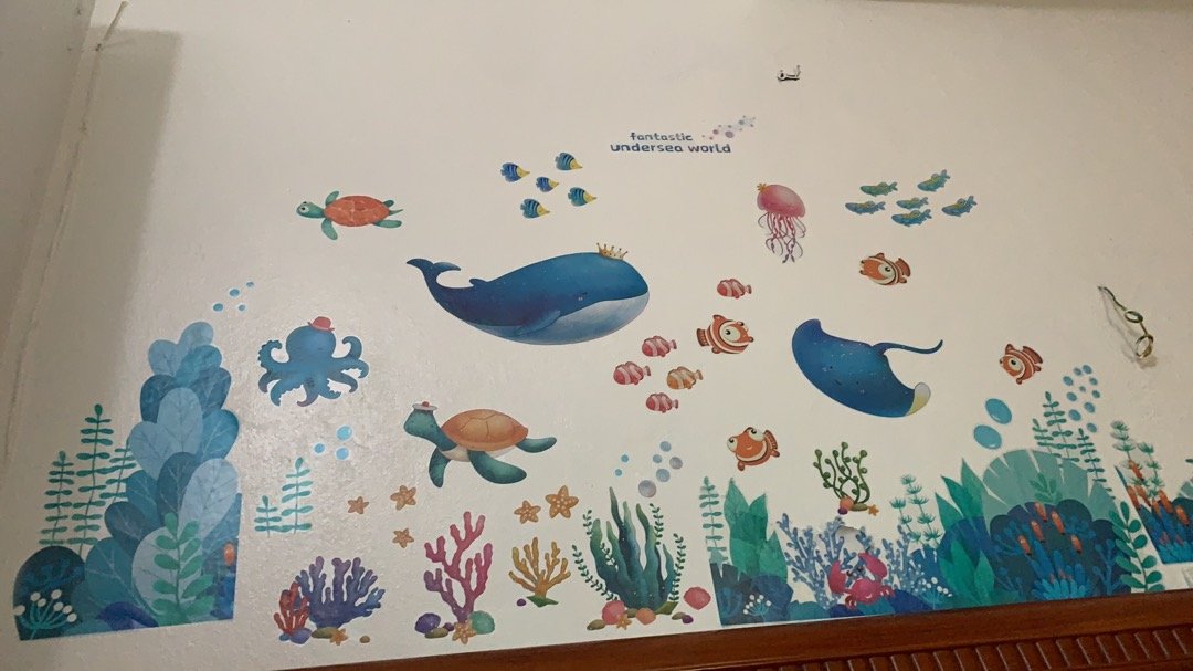 [HCM]Decal dán tường CÁ ĐẠI DƯƠNG XANH - DÁN TƯỜNG TRẺ EM