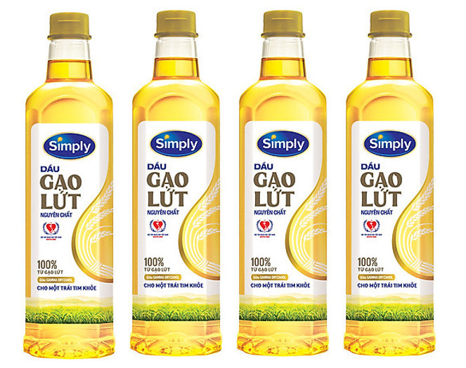 Cobmo 4 Chai Dầu Ăn Simply Gạo 1L Cao Cấp