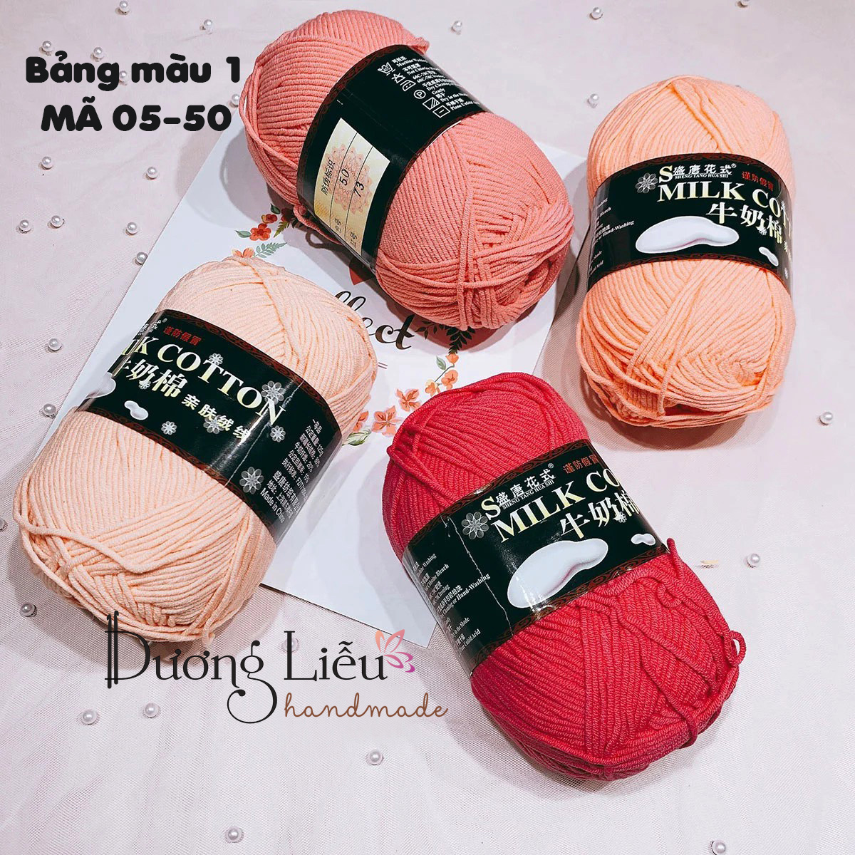 Len Milk Cotton loại 1 cuộn 125gr (Mã 01 đến 50)