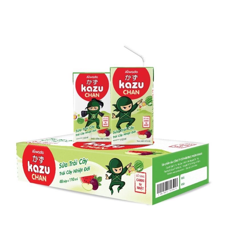 (Date 27.10.24)Thùng 48 hộp sữa trái cây Kazu Chan 180ml